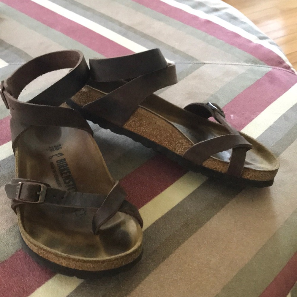 Birkenstock ankle wrap sandals. Size 36.